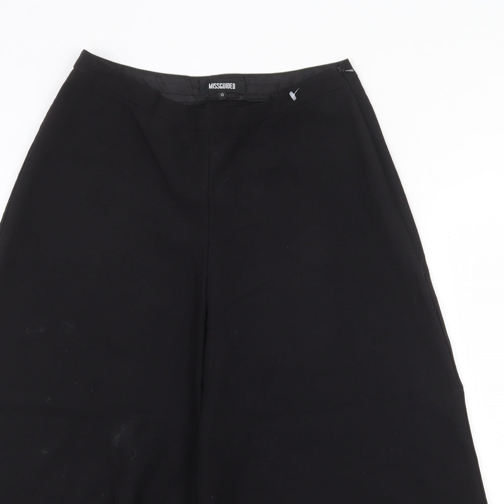 Missguided Womens Black Polyester Trousers Size 10 Regular Zip