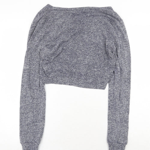 Luck & Trouble Womens Black V-Neck Cotton Pullover Jumper Size 10