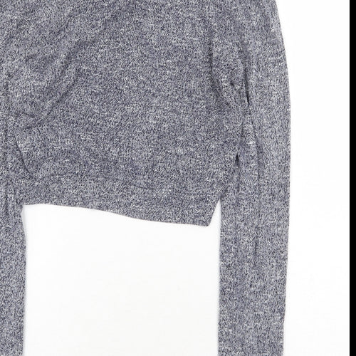 Luck & Trouble Womens Black V-Neck Cotton Pullover Jumper Size 10