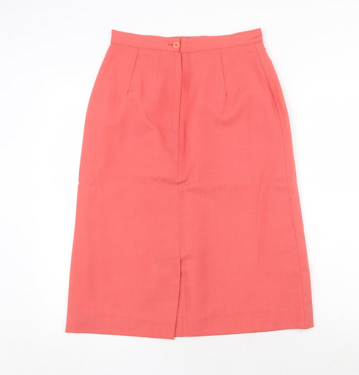 Preworn Womens Pink Polyester A-Line Skirt Size 14 Zip