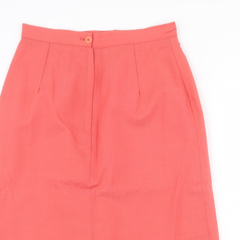 Preworn Womens Pink Polyester A-Line Skirt Size 14 Zip