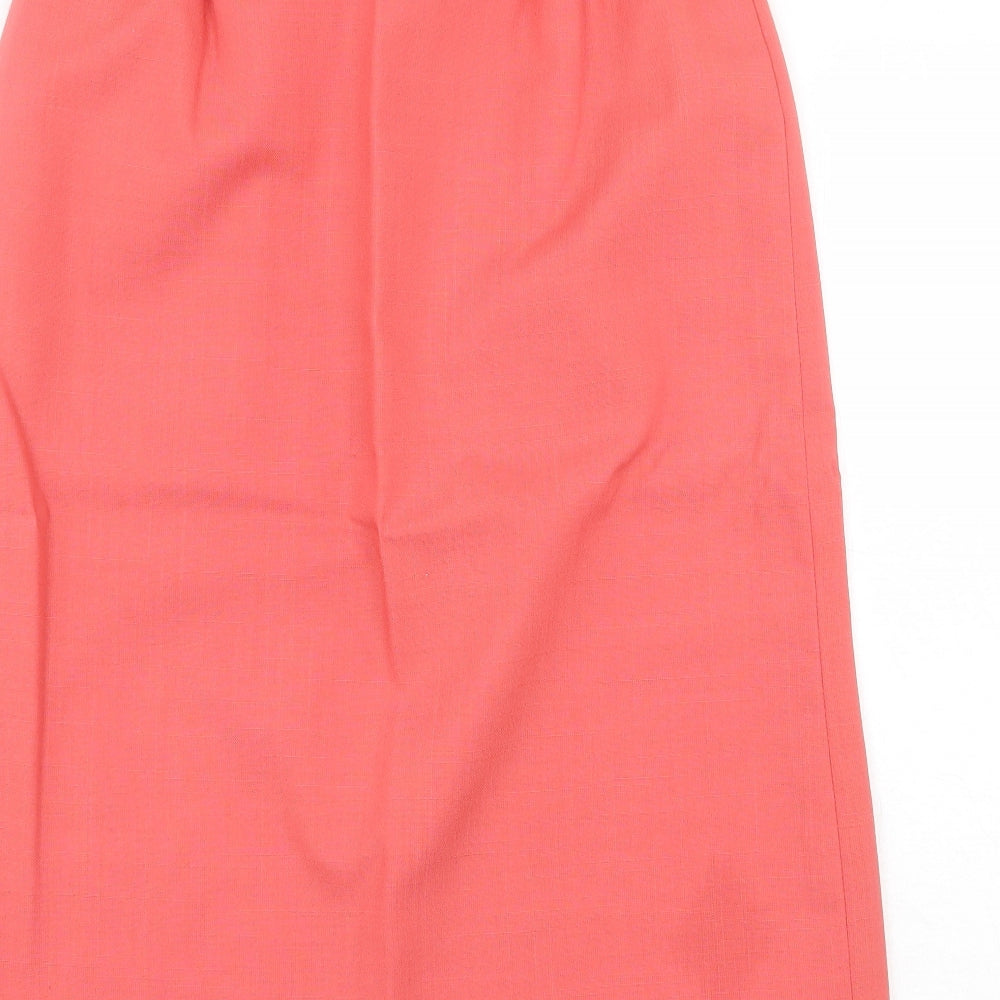 Preworn Womens Pink Polyester A-Line Skirt Size 14 Zip