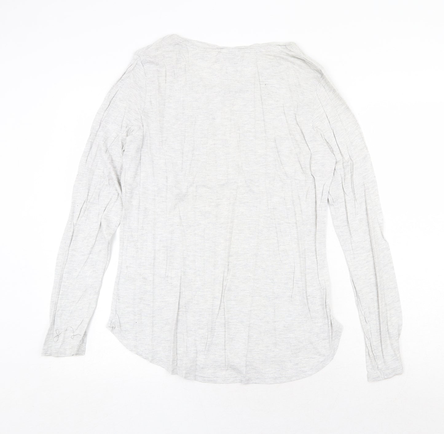 H&M Womens Grey Viscose Basic T-Shirt Size M Round Neck
