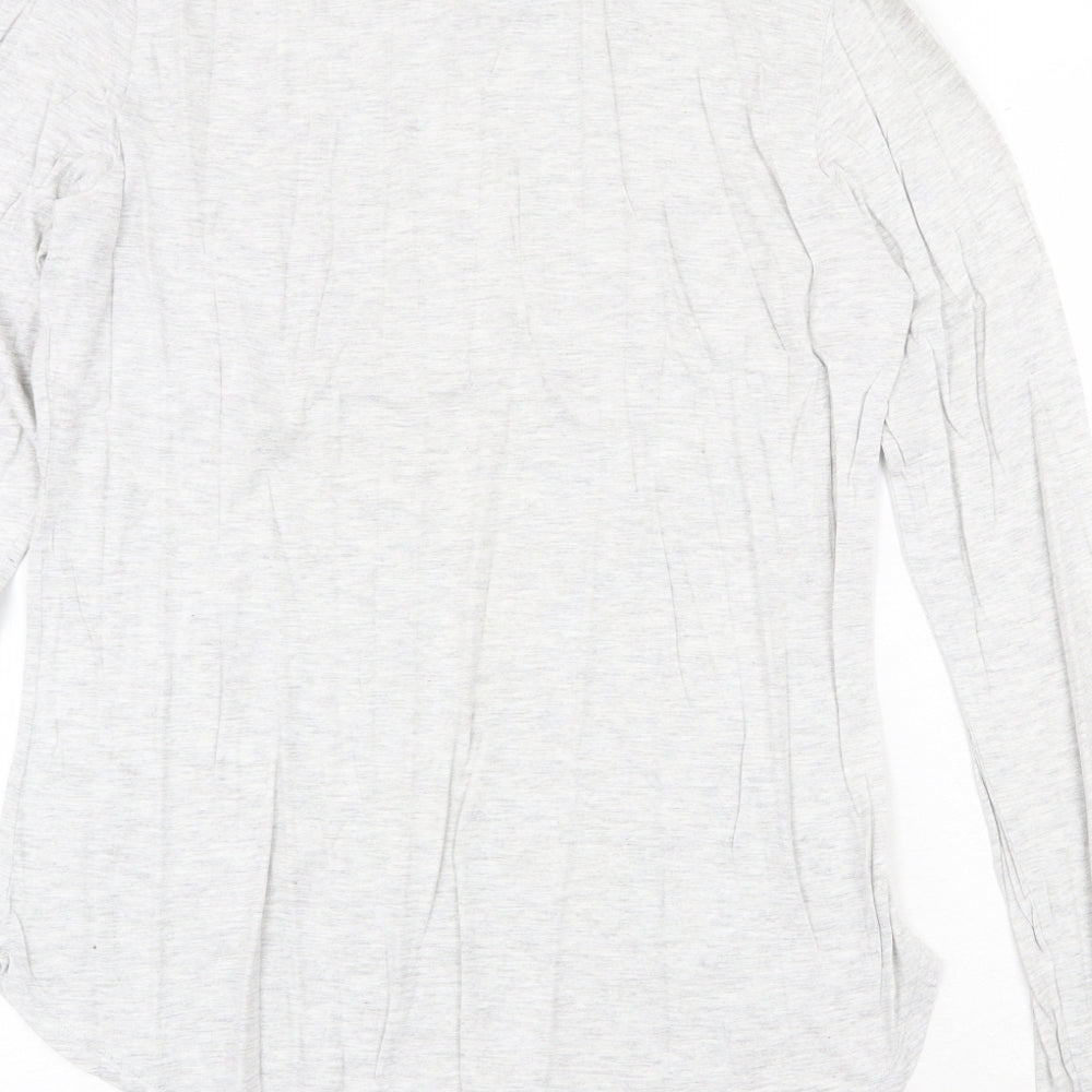 H&M Womens Grey Viscose Basic T-Shirt Size M Round Neck