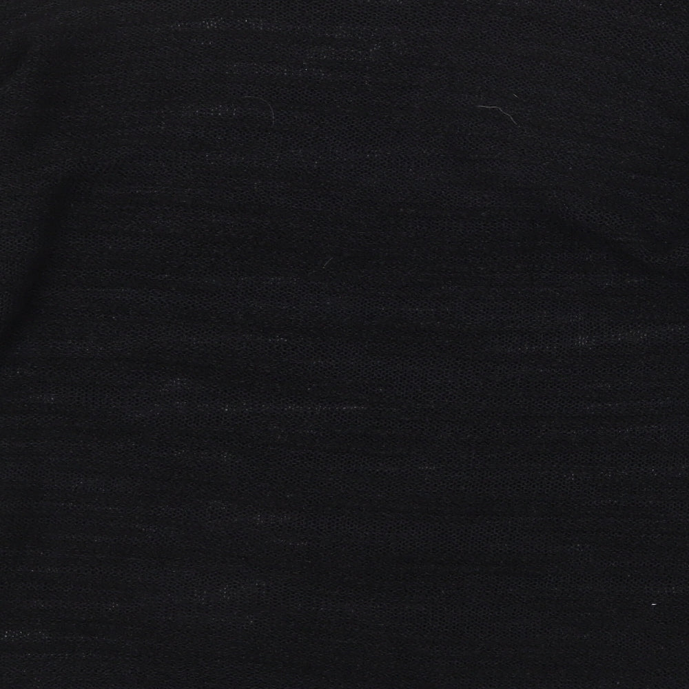 Text Womens Black Boat Neck Acrylic Pullover Jumper Size XL