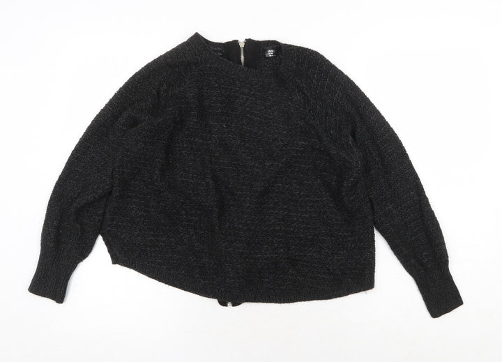 Golddigga Womens Black Round Neck Acrylic Pullover Jumper Size 8