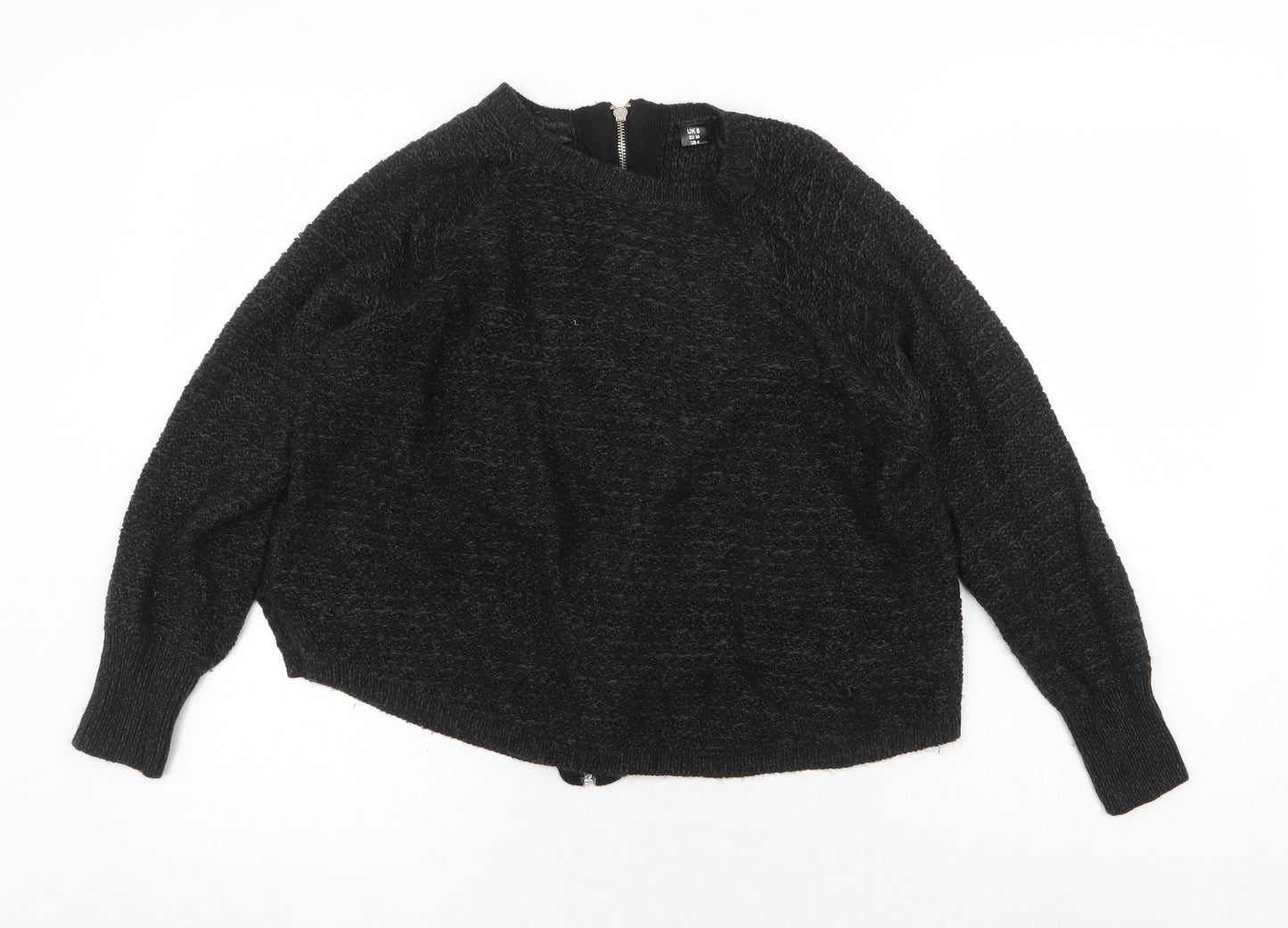 Golddigga Womens Black Round Neck Acrylic Pullover Jumper Size 8