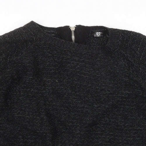 Golddigga Womens Black Round Neck Acrylic Pullover Jumper Size 8