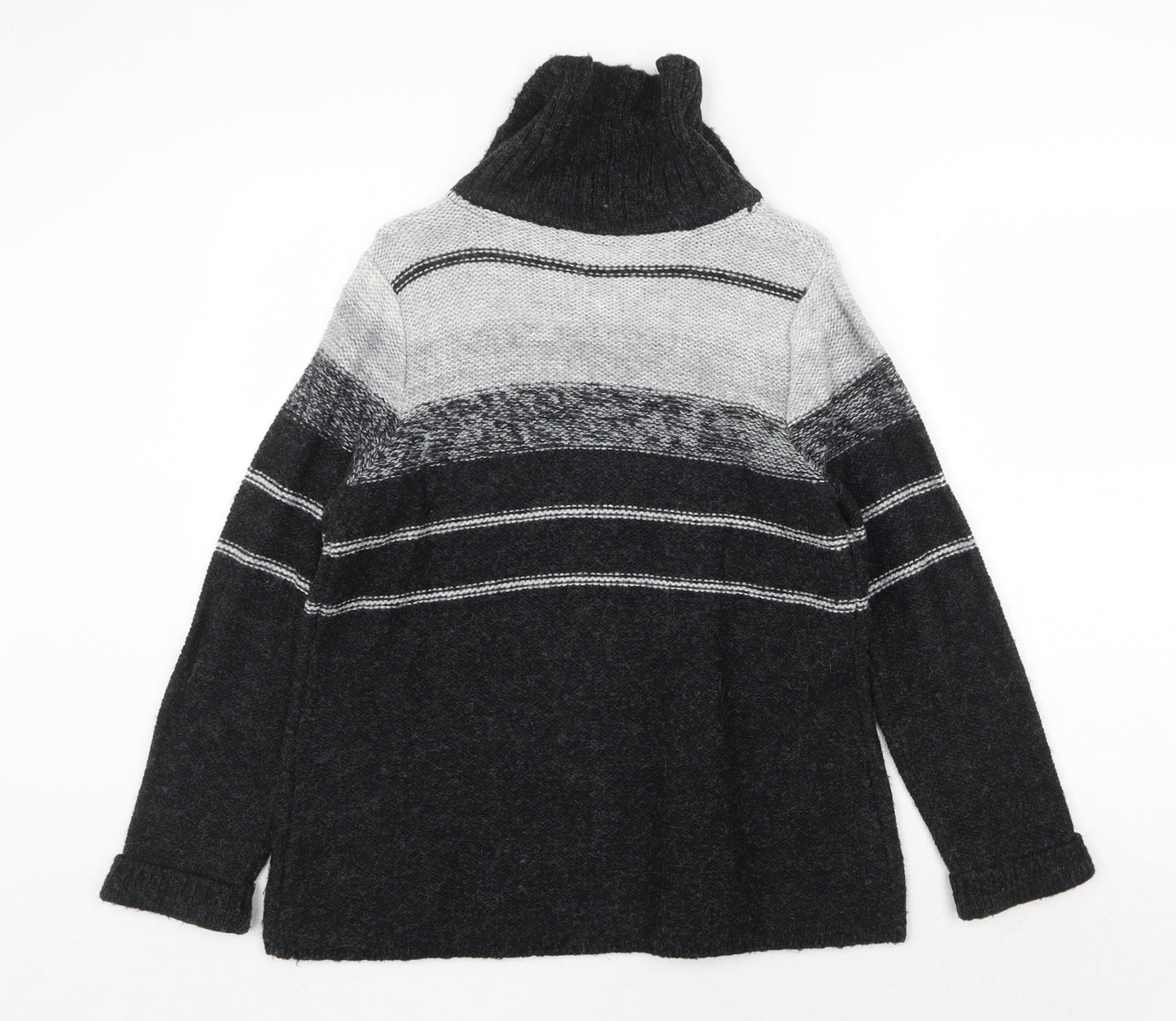 Bonmarché Womens Grey V-Neck Acrylic Cardigan Jumper Size S