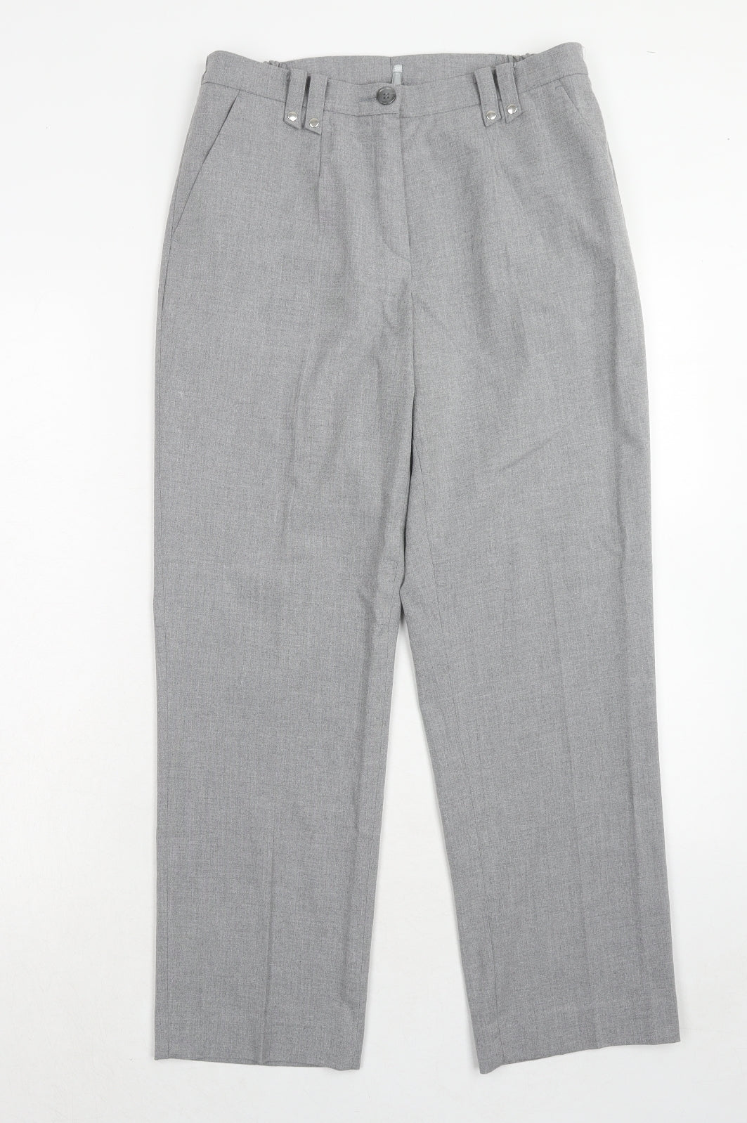 Fair Lady Womens Grey Polyester Trousers Size 14 Regular Zip