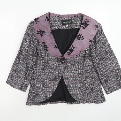 Annika Womens Purple Polyacrylate Fibre Jacket Blazer Size 12