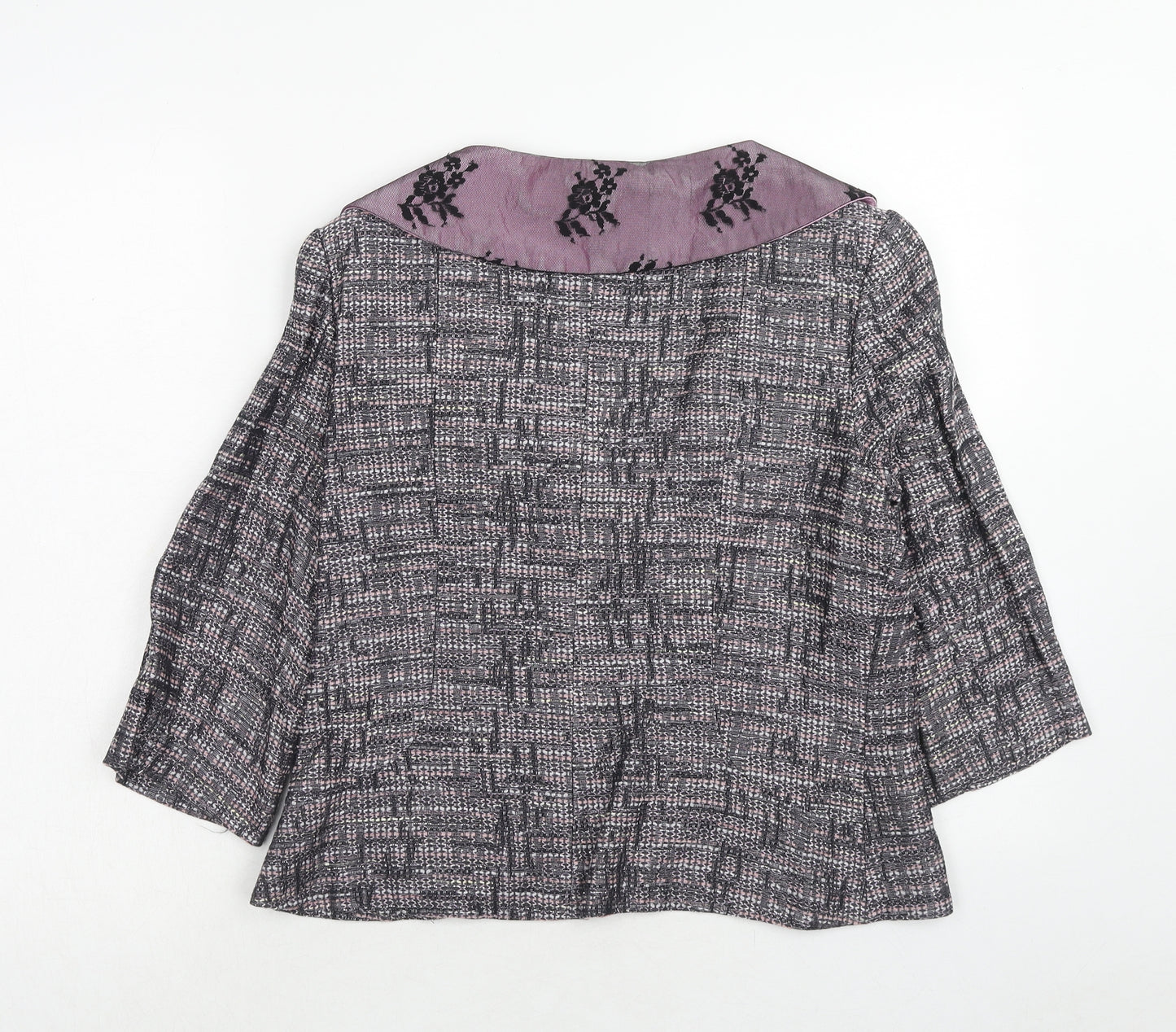 Annika Womens Purple Polyacrylate Fibre Jacket Blazer Size 12