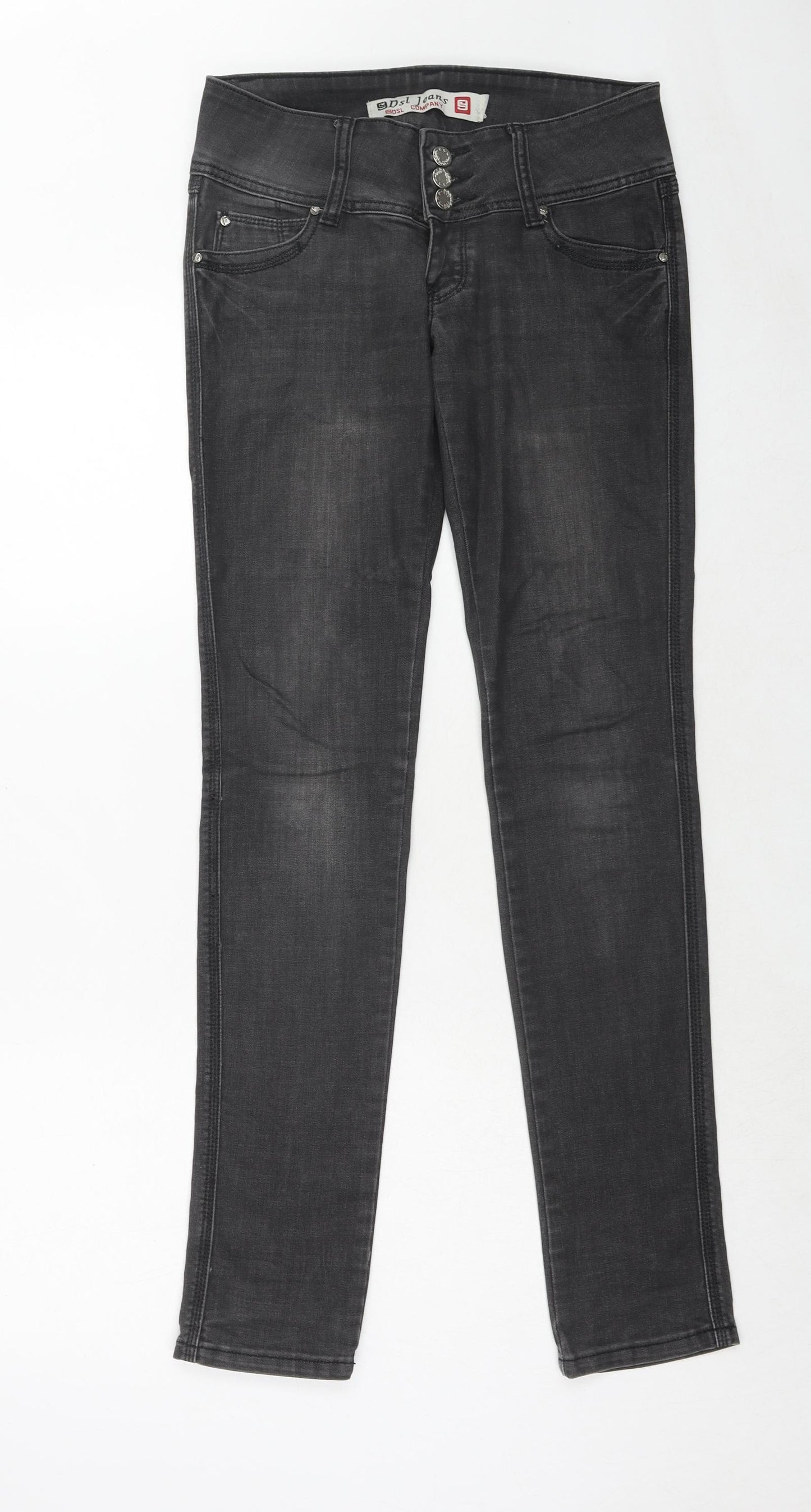 55DSL Womens Black Cotton Straight Jeans Size 28 in Regular Zip
