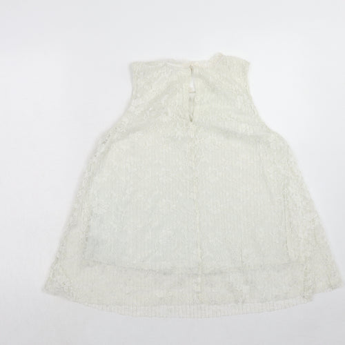 H&M Womens Ivory Polyester Basic Tank Size S Boat Neck - Layered