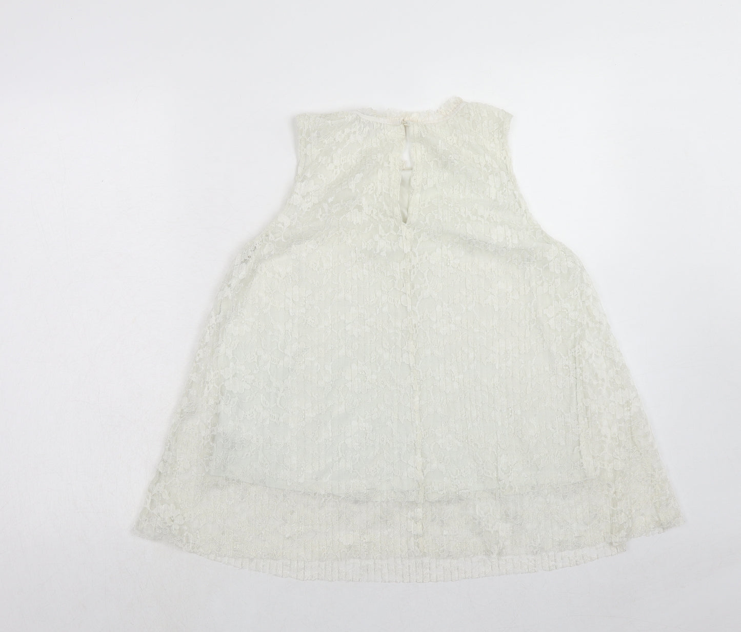H&M Womens Ivory Polyester Basic Tank Size S Boat Neck - Layered