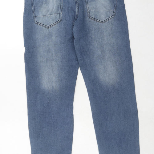 Blue Motion Womens Blue Cotton Straight Jeans Size 12 Regular Zip