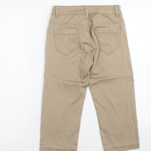 bs jeans Womens Beige Cotton Straight Jeans Size 8 Regular Zip