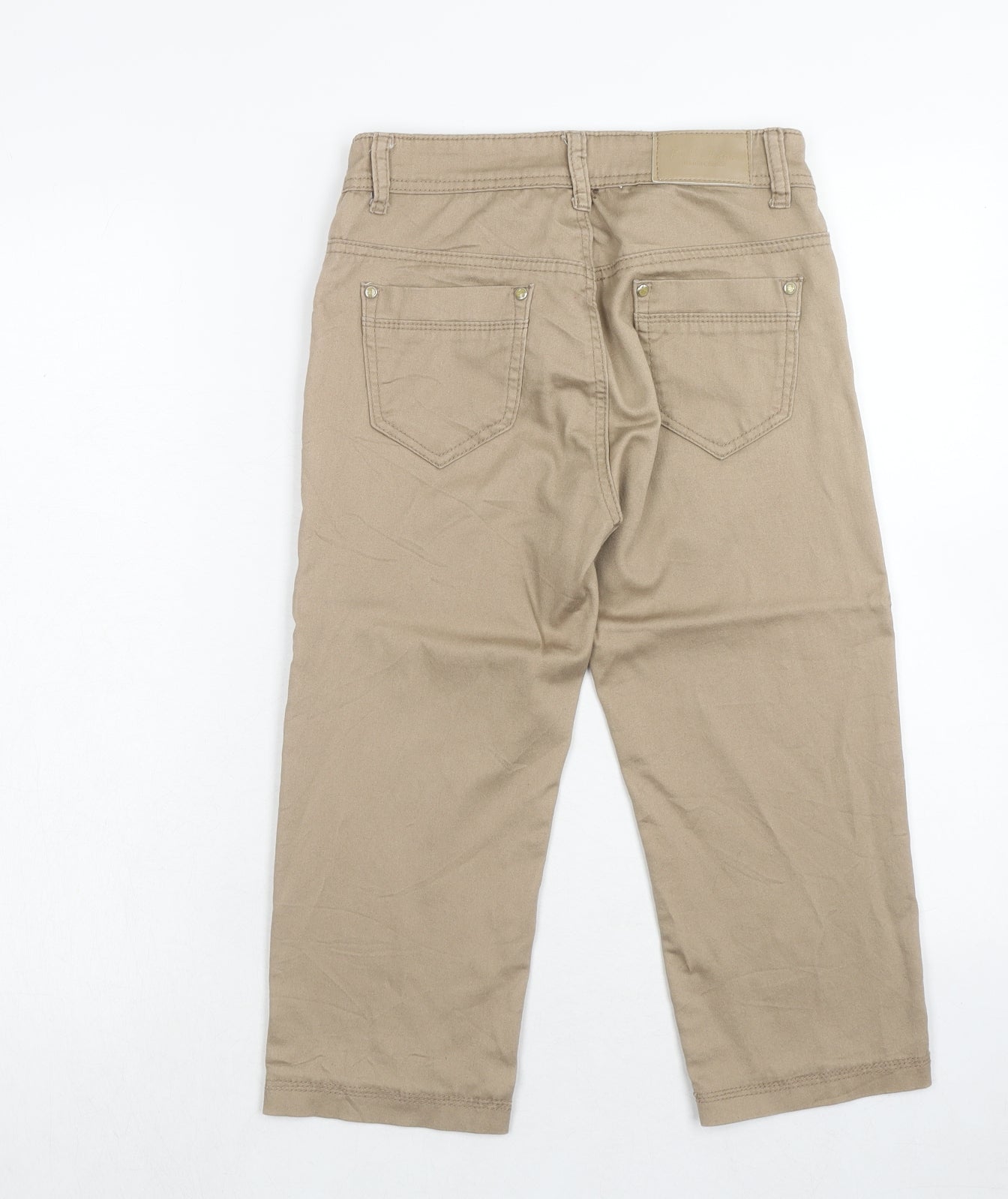 bs jeans Womens Beige Cotton Straight Jeans Size 8 Regular Zip
