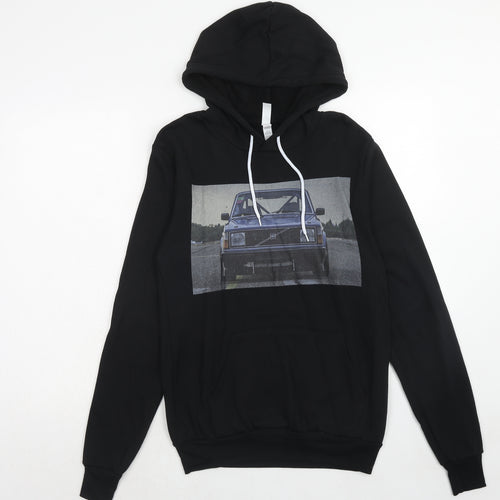Bella + Canvas Womens Black Cotton Pullover Hoodie Size S Pullover