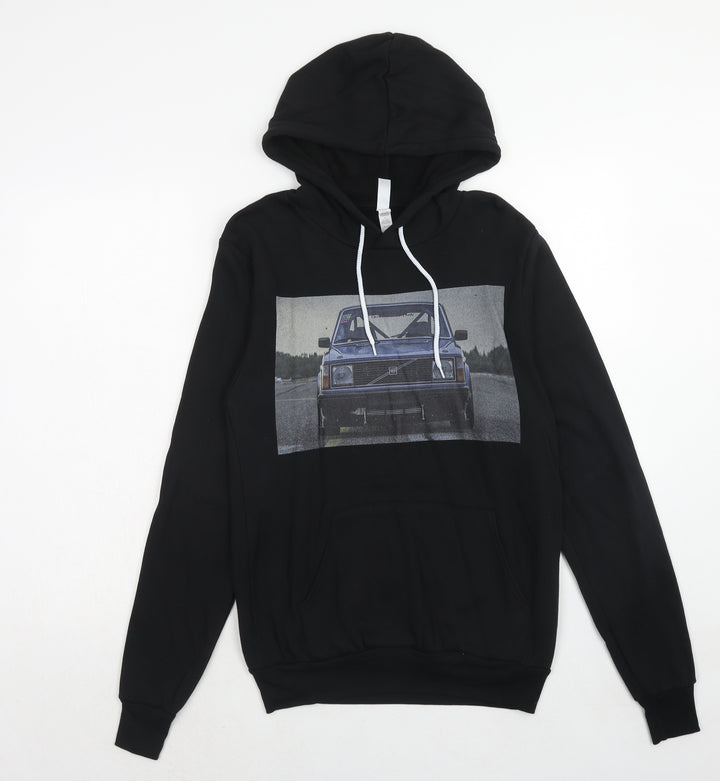 Bella + Canvas Womens Black Cotton Pullover Hoodie Size S Pullover