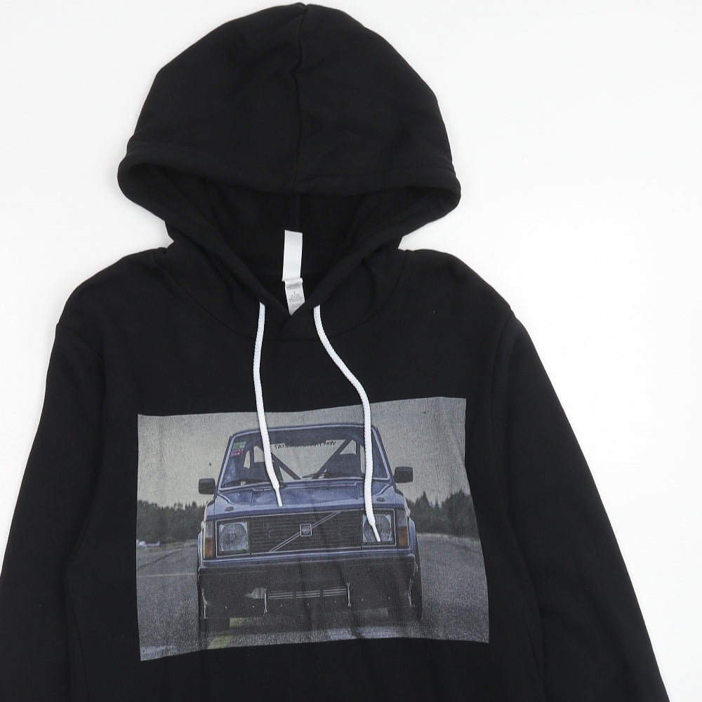 Bella + Canvas Womens Black Cotton Pullover Hoodie Size S Pullover