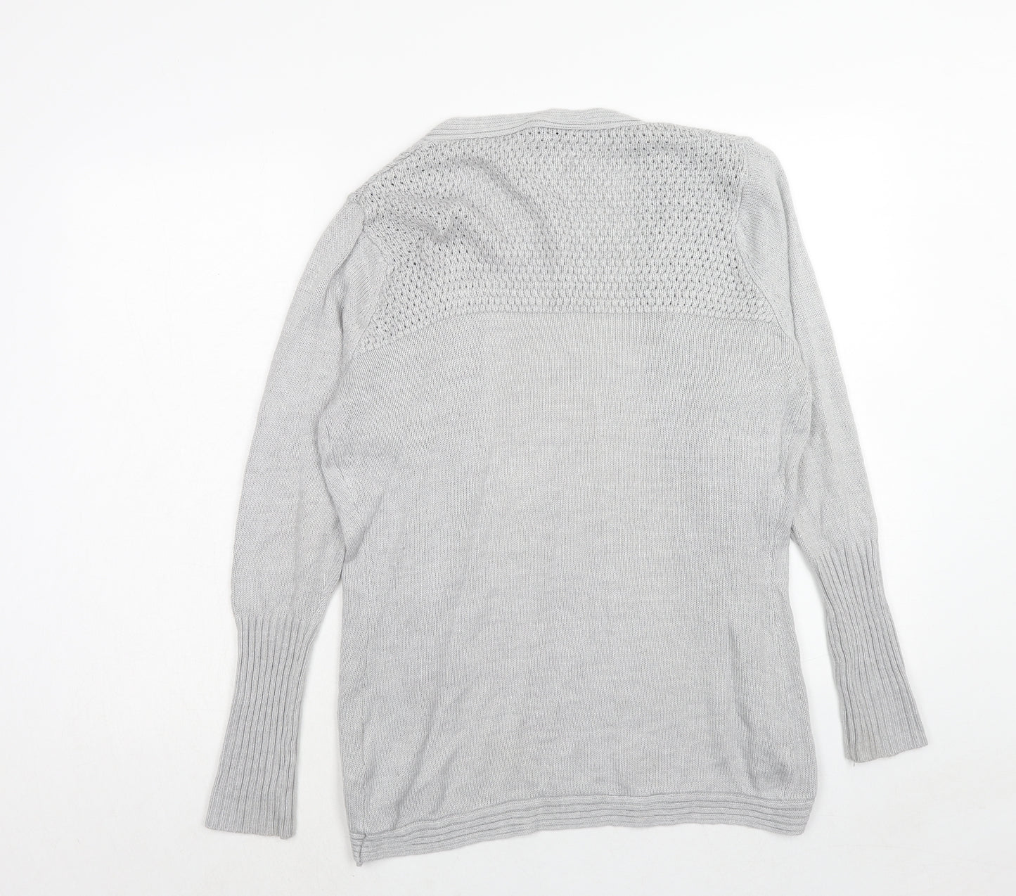 Miso Womens Grey V-Neck Acrylic Cardigan Jumper Size 12