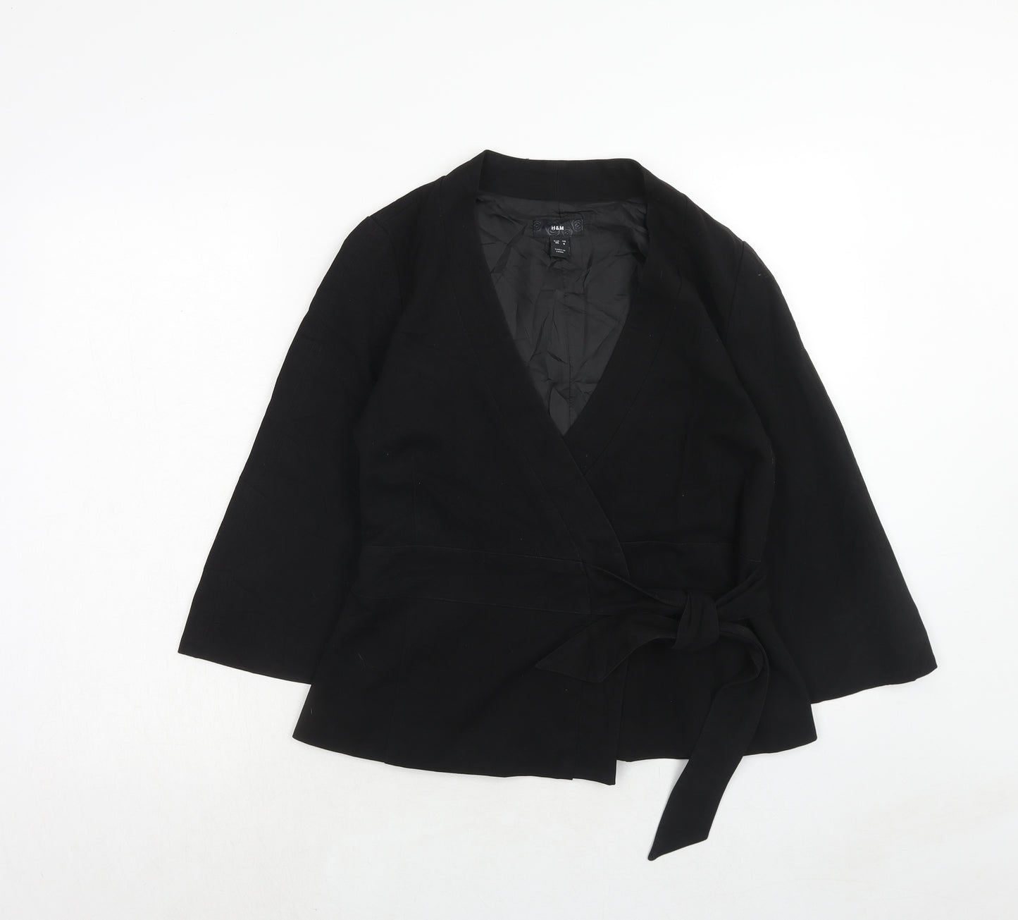 H&M Womens Black Jacket Size 10 Tie - Tie Side