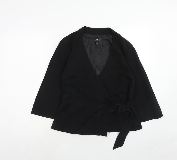 H&M Womens Black Jacket Size 10 Tie - Tie Side