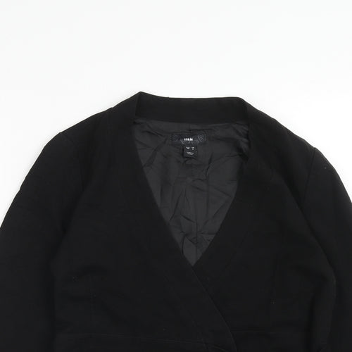 H&M Womens Black Jacket Size 10 Tie - Tie Side
