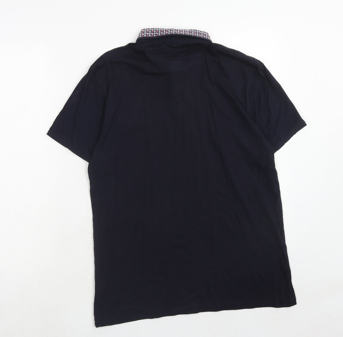 Cedar Wood State Mens Blue Cotton Polo Size M Collared Button
