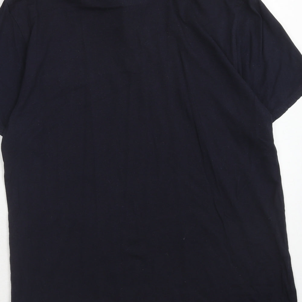 Cedar Wood State Mens Blue Cotton Polo Size M Collared Button