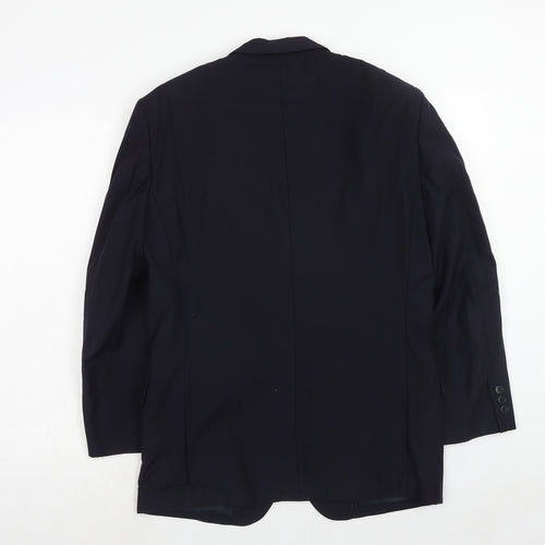 ShiQi Mens Blue Wool Jacket Suit Jacket Size 36 Regular