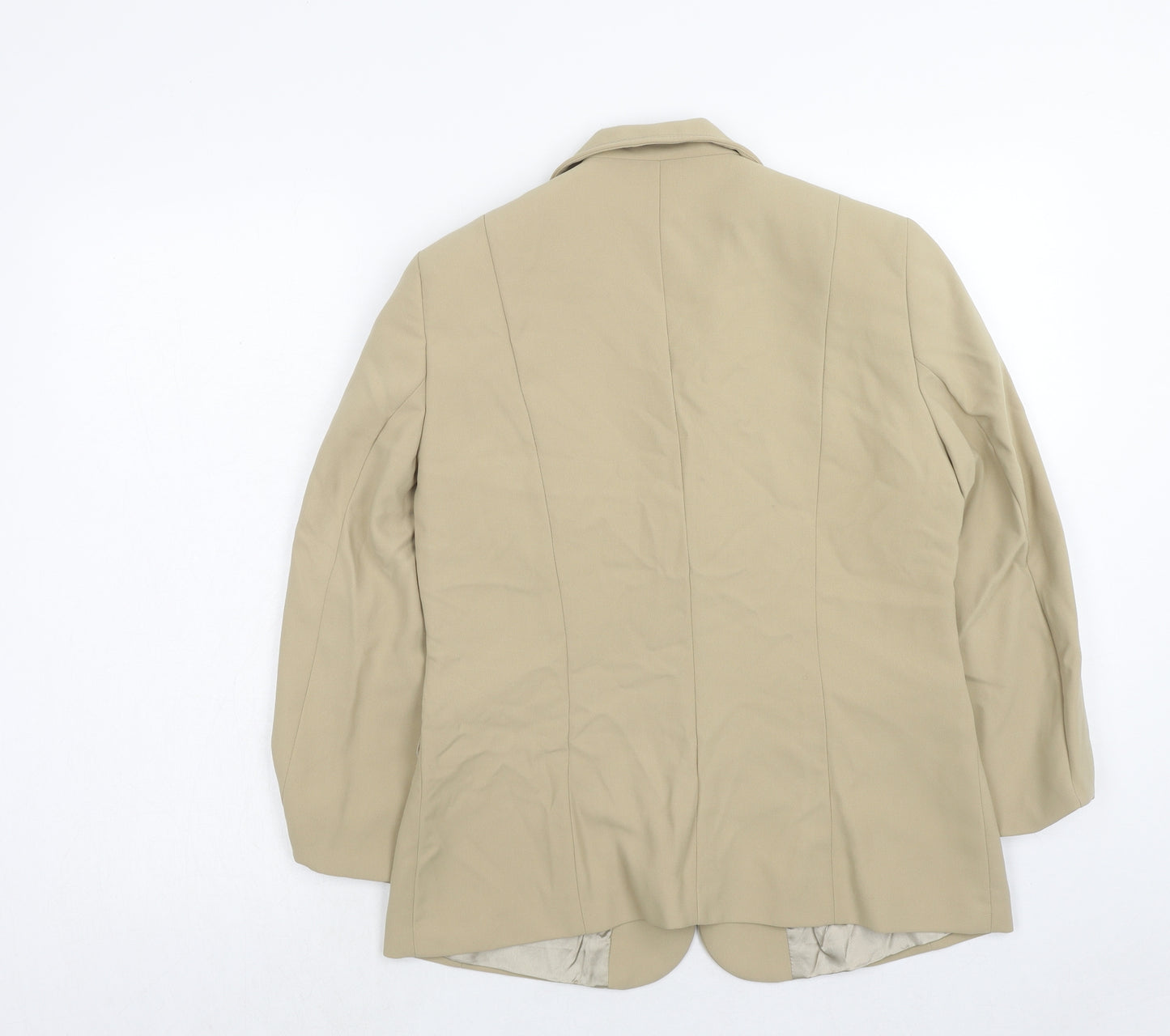 Busy Womens Beige Polyester Jacket Suit Jacket Size 10