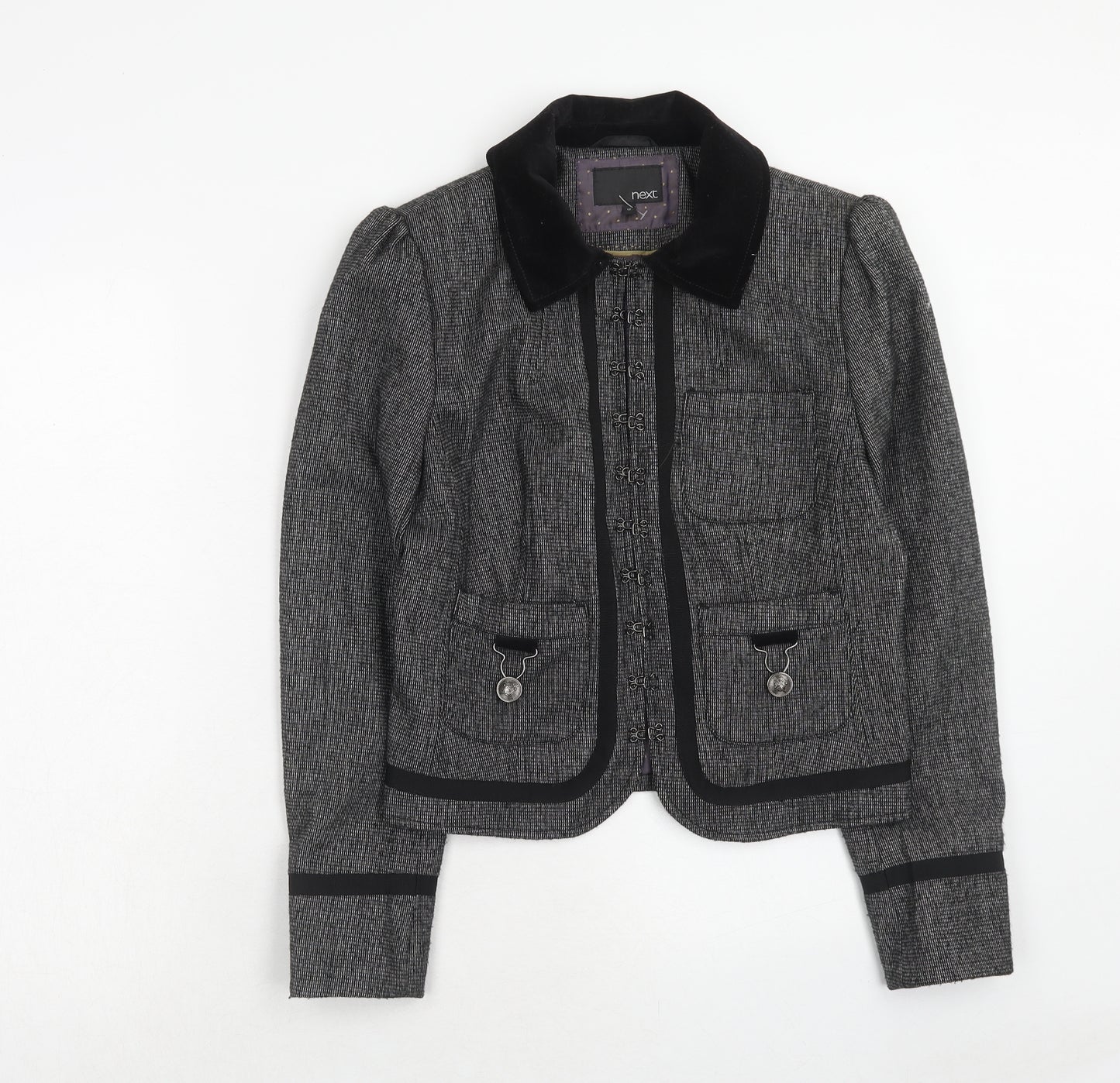 NEXT Womens Grey Jacket Size 12 Hook & Eye