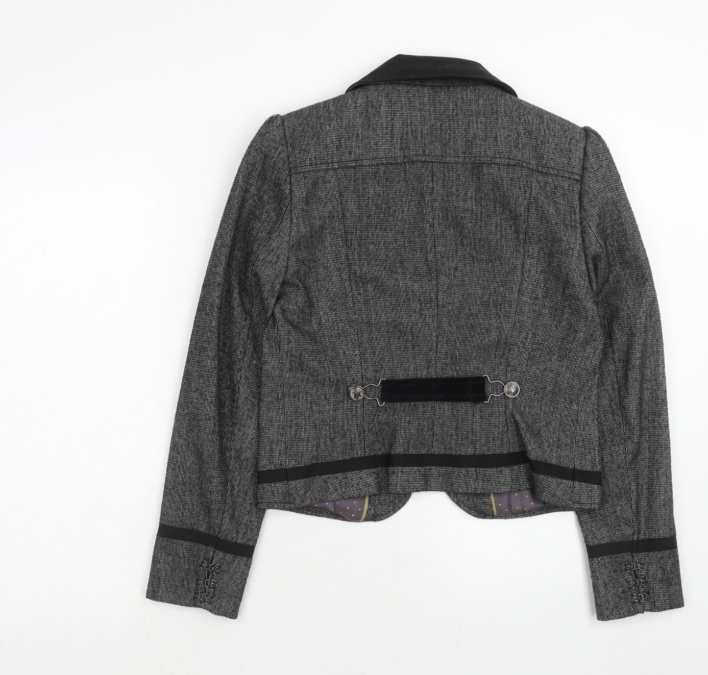 NEXT Womens Grey Jacket Size 12 Hook & Eye