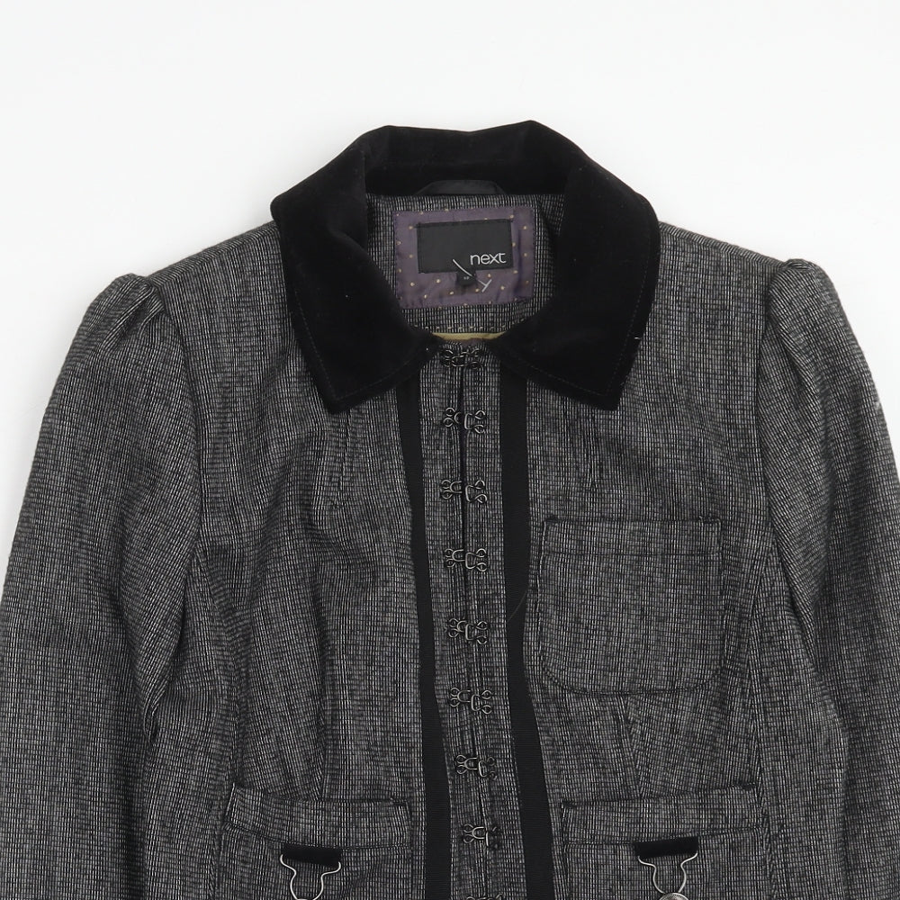 NEXT Womens Grey Jacket Size 12 Hook & Eye