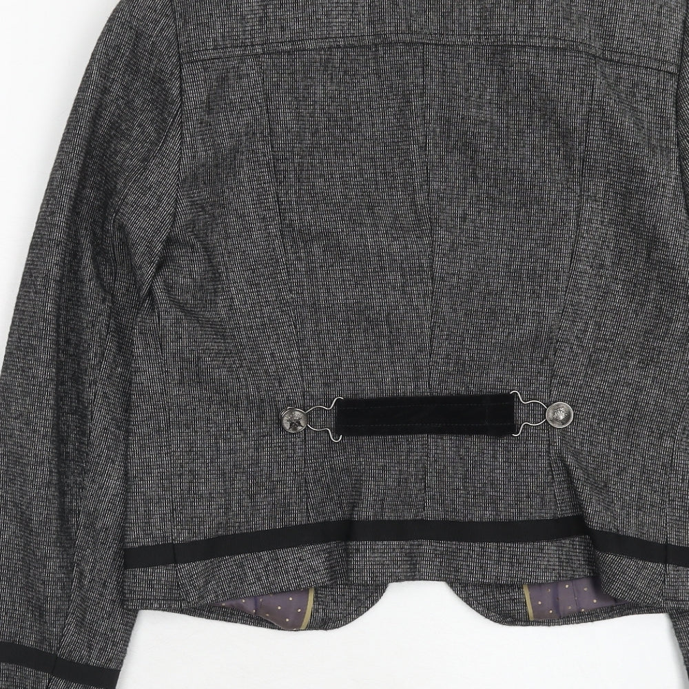NEXT Womens Grey Jacket Size 12 Hook & Eye