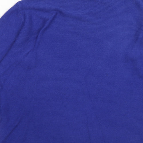 Bonmarché Womens Blue Round Neck Acrylic Pullover Jumper Size 14