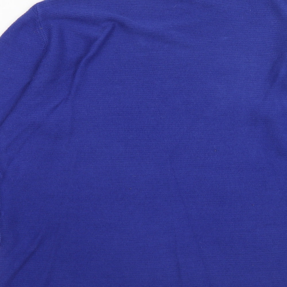 Bonmarché Womens Blue Round Neck Acrylic Pullover Jumper Size 14