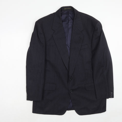 James Barry Mens Blue Striped Wool Jacket Suit Jacket Size 42 Regular