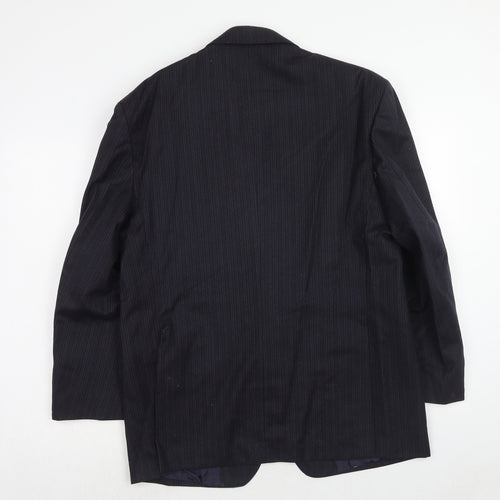 James Barry Mens Blue Striped Wool Jacket Suit Jacket Size 42 Regular