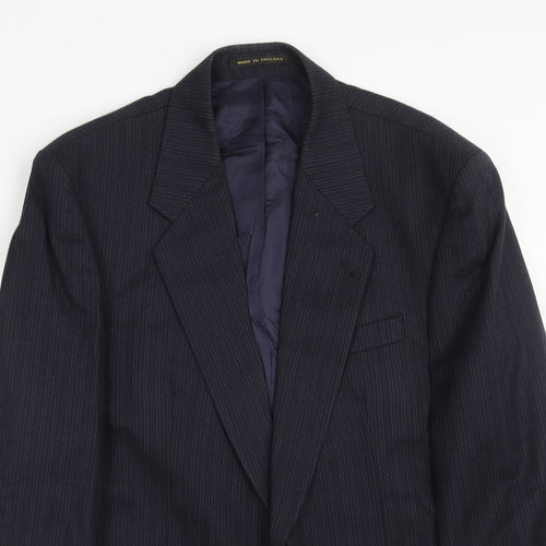 James Barry Mens Blue Striped Wool Jacket Suit Jacket Size 42 Regular