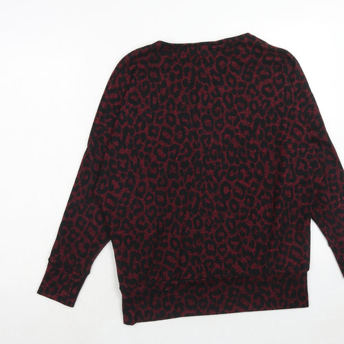 Dorothy Perkins Womens Purple Animal Print Polyester Pullover Sweatshirt Size 10 Pullover - Leopard Pattern