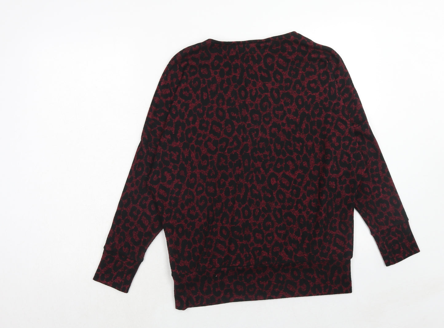 Dorothy Perkins Womens Purple Animal Print Polyester Pullover Sweatshirt Size 10 Pullover - Leopard Pattern