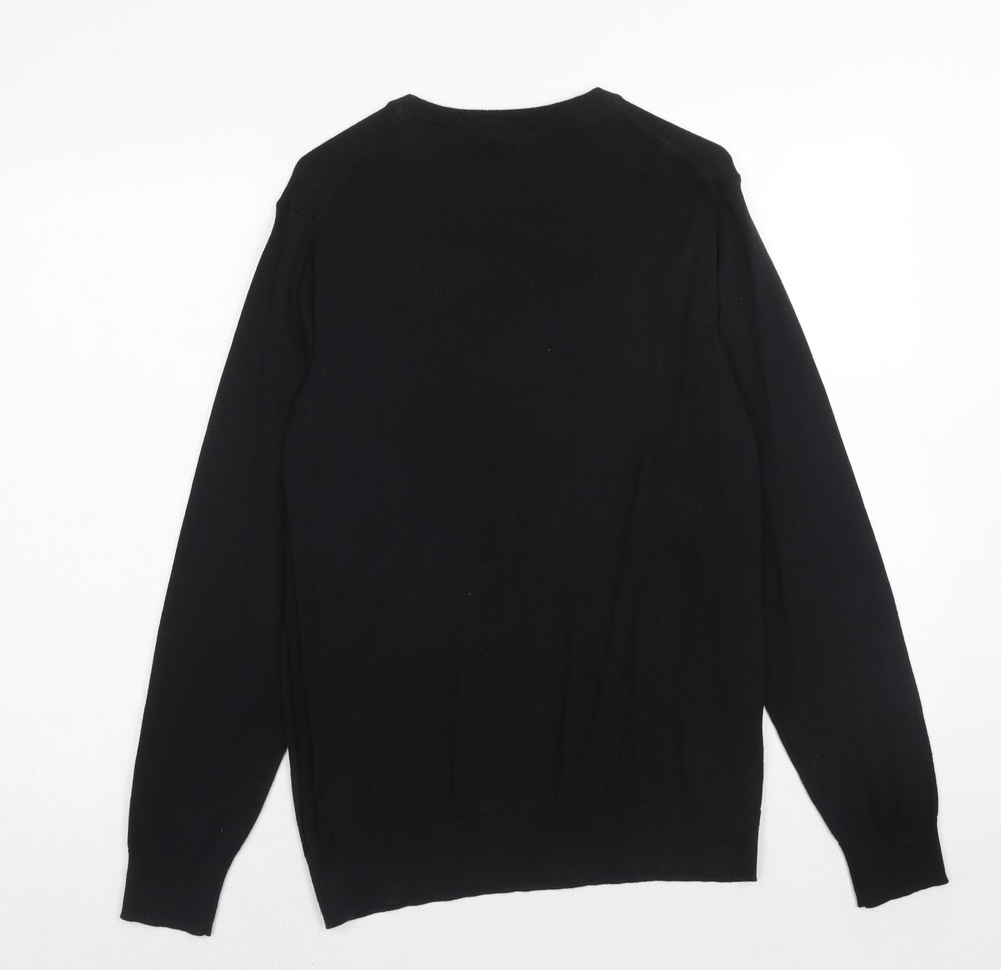 Burton Mens Black Round Neck Cotton Pullover Jumper Size M Long Sleeve