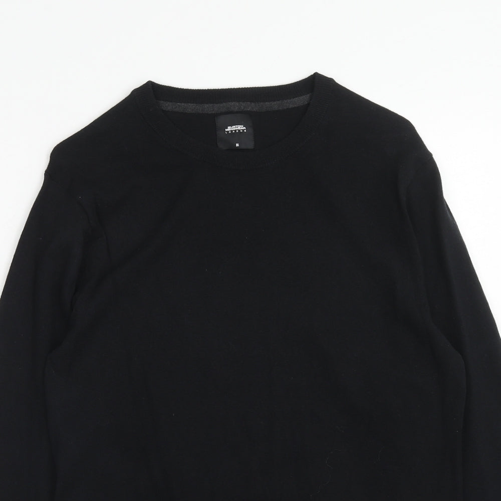 Burton Mens Black Round Neck Cotton Pullover Jumper Size M Long Sleeve