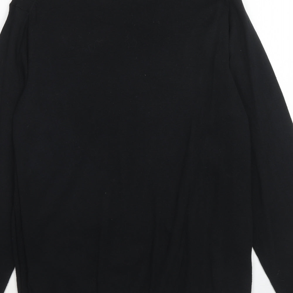 Burton Mens Black Round Neck Cotton Pullover Jumper Size M Long Sleeve
