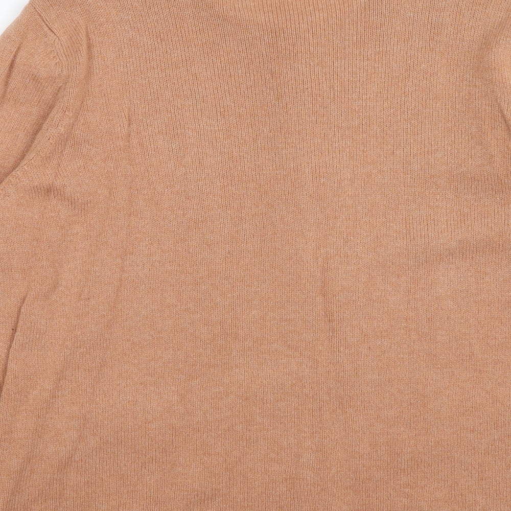 Marks and Spencer Womens Orange Round Neck Wool Cardigan Jumper Size 18
