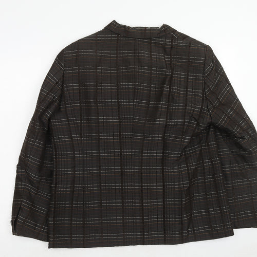 Gerry Weber Womens Brown Plaid Polyester Jacket Blazer Size 18