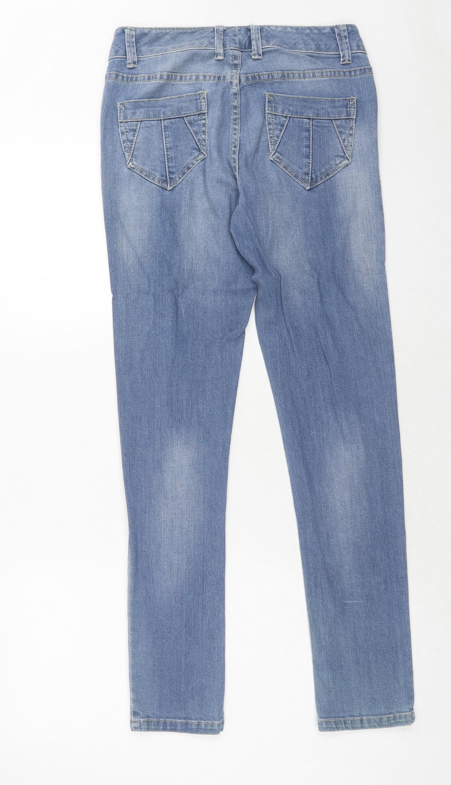 South Womens Blue Cotton Skinny Jeans Size 8 Regular Zip